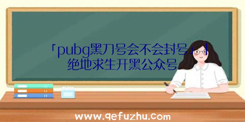 「pubg黑刀号会不会封号」|绝地求生开黑公众号